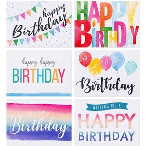 Set of 50 Birthday Cards Assortment w/Greetings Happy Birthday Greeting Cards